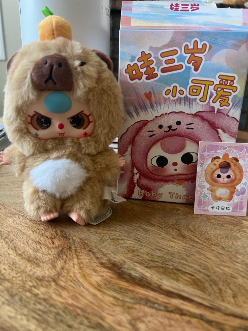 Authentic baby three de-lovely Plush capybara pendant